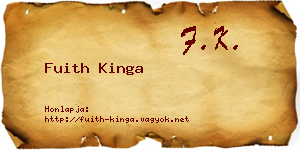 Fuith Kinga névjegykártya